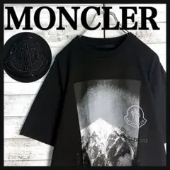 10719【美品・QR確認済み】モンクレール☆刺繍ロゴ定番カラー黒tシャツ