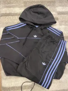 adidas originals パーカー パンツセット ブラック/ブルー