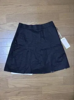 セゾンドパピヨン 黒 ミニプリーツスカート