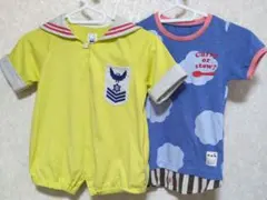 MoL 半袖Tシャツ 110 2枚セット セーラー フェイクレイヤード 黄色 青のサムネイル