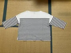 無印良品ボーダー柄七分袖カットソー　コットン100% 綿100