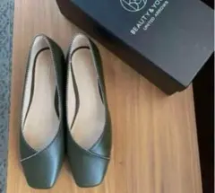新品未使用♡BEAUTY&YOUTH♡SQUフラットパンプス♡38