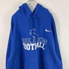 USA古着 ナイキ NIKE スウェット 刺繍 パーカー 青