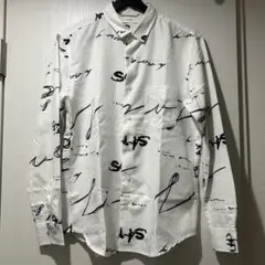 INHERIT ホワイト 文字柄 長袖シャツ M