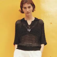 THE SHINZONE OPENWORK POLO KNIT 半袖のサムネイル