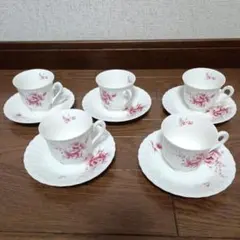 Noritake ボーンチャイナ カップ・ソーサー 5セット◯