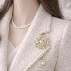 ブローチ　高級　高品質　バタフライ　パール　フォーマル　卒園　卒業　入学　結婚式