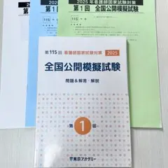 2025年　看護師国家試験対策　第1回　全国公開模擬試験　東京アカデミー　問題集