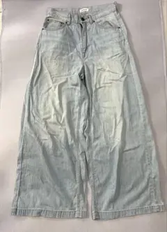 LEPSIM レプシム 綿麻混 ワイド デニム パンツ ライトブルー Mサイズのサムネイル