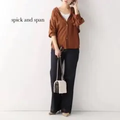 spick and span チェックスタンドシャツ ブラウン