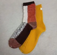 チュチュアンナ　靴下２個セット　マルチカラー　マスタード