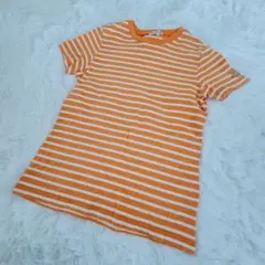 MIKIHOUSE ミキハウス Tシャツ ボーダー オレンジ キッズ LS
