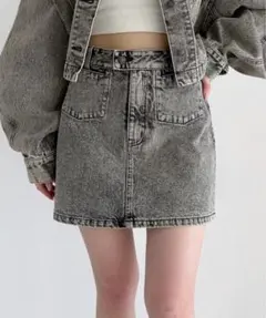 【Heather】Denim ポケットミニスカートのサムネイル