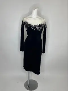 Inajeliazkovaオフショルダー社交ダンスドレス 黒