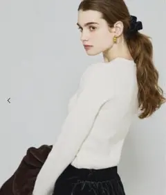 coca コカ　ウォッシャブル　極上ニット　クルーネック　アイボリー　M