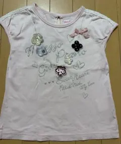 mezzo pianoピンクTシャツ 120 半袖 メゾピアノ