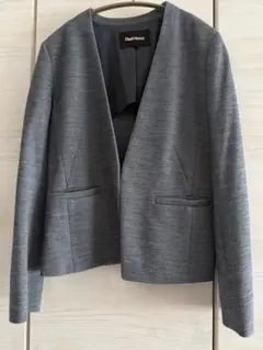 ノーカラージャケット グレーのサムネイル