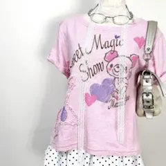 y2k❤️ 00s mezzo piano コロンちゃん 刺繍 フレア Tシャツ