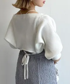w closet 2way ボレロ カーディガン リボン ホワイトのサムネイル