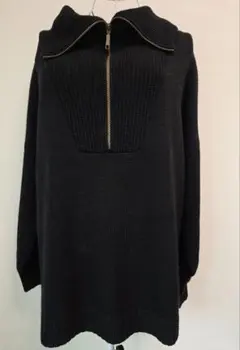 オシャレウォーカー n'OrLABEL ブラック ハーフジップニットセーター