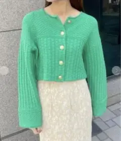 ココディール　カーディガン　グリーン