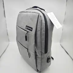 新品 未開封 リュック 大容量 PC収納 USBポート付 グレー
