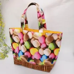 匿名配送　ハンドメイド　トートバッグ　お弁当袋　マカロン