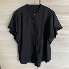 しまむら　田中里奈　mysa フリル袖シャツ　M 黒　オンライン限定