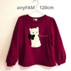 anyFAM 猫トレーナー　裏起毛　120cm