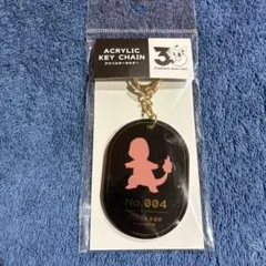 ポケモン 30周年 箔押し アクリルキーホルダー シルエット ヒトカゲ