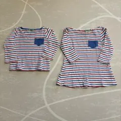 OP1st ボーダー長袖Tシャツ ワンピース 男女双子 90