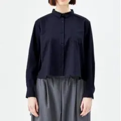 美品 ミズイロインド T/Wバックロング丈シャツ 黒