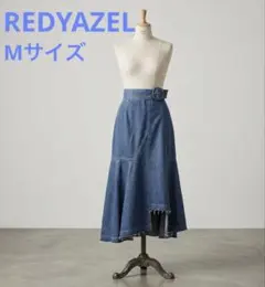 【レディアゼル】デニムスカート フレア ベルト付き アシンメトリー 個性的