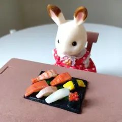 블랙 플레이트가 달린 미니어처 스시 플래터