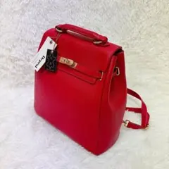 2way バッグ リュック 牛革 レッド 赤