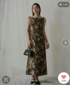 ジャガードドレス Mサイズ ブラウン