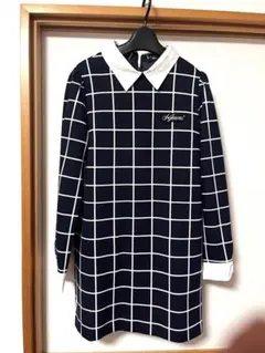 (美品)Jenni ネイビー・ホワイト チェック柄 ワンピース