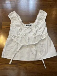 Brandy Melville| ホワイト ノースリーブ トップス