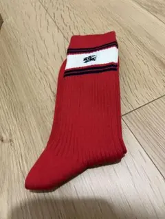 Burberry赤いリブ編みソックス 刺繍のサムネイル