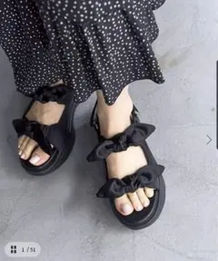 Le Talon リボンスニーカーソールサンダルのサムネイル