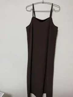 しまむら ダークブラウン キャミワンピース　L