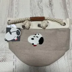 【タグ付き】スヌーピー 刺繍 ジュートトートバッグ