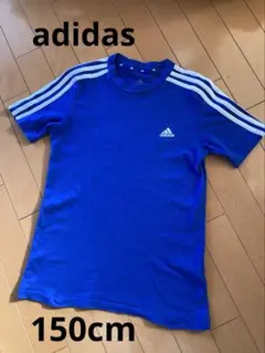 adidas☆3本ライン半袖Tシャツ☆150cm☆青