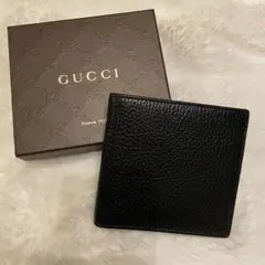 GUCCI 二つ折り財布 ブラック レザーのサムネイル
