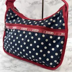 LESPORTSAC レスポートサック 水玉ドット ショルダーバッグ 赤×紺