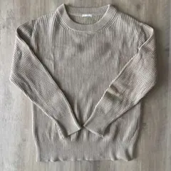 GU　コットン アゼ クルーネックセーター　ホワイト　M