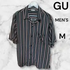 GU ストライプ シャツ Mサイズ メンズ モード感×リラックス 大人カジュアル