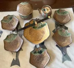 織部流し 茶菓揃 彩杢作 11点セット - メルカリ