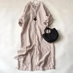 極美品✨大人気フレームワーク 2025 リネン シャツ ワンピース ロング