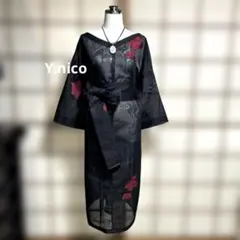 着物リメイクノースリーブ ロングワンピース 大島紬 正絹 - メルカリ